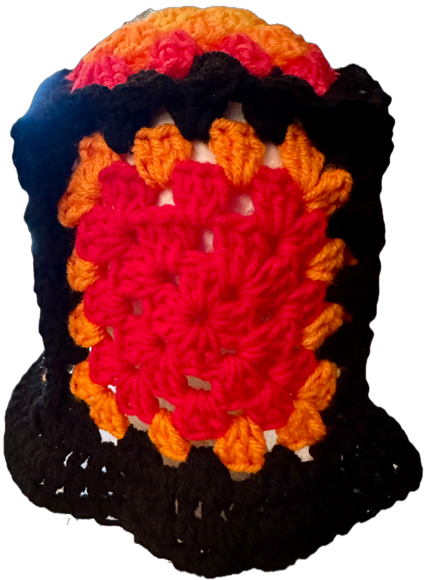 Black Bird Crochet Granny Square Bucket Hat