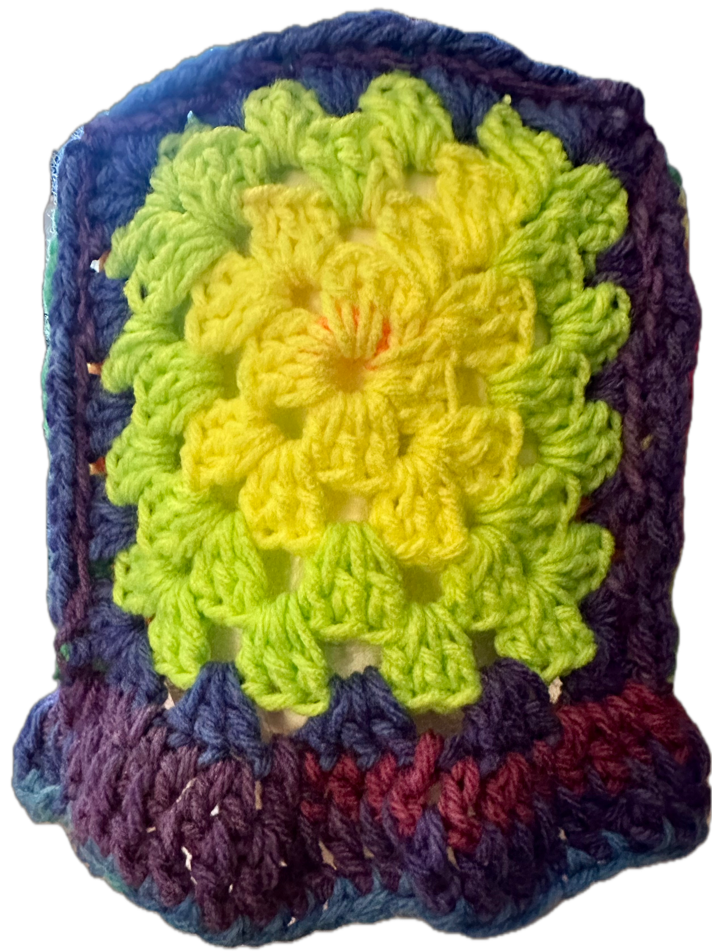 Lime Frosty Crochet Granny Square Bucket Hat