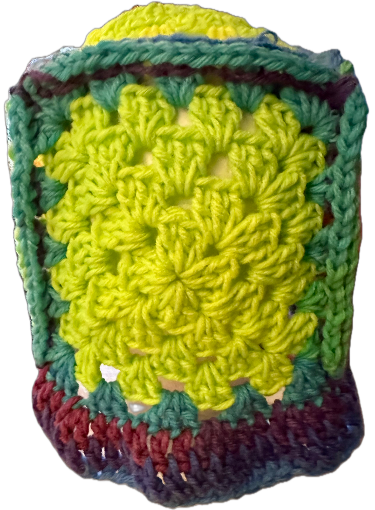 Lime Frosty Crochet Granny Square Bucket Hat