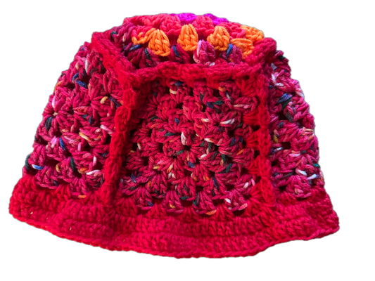 Firefly Crochet Granny Square Bucket Hat