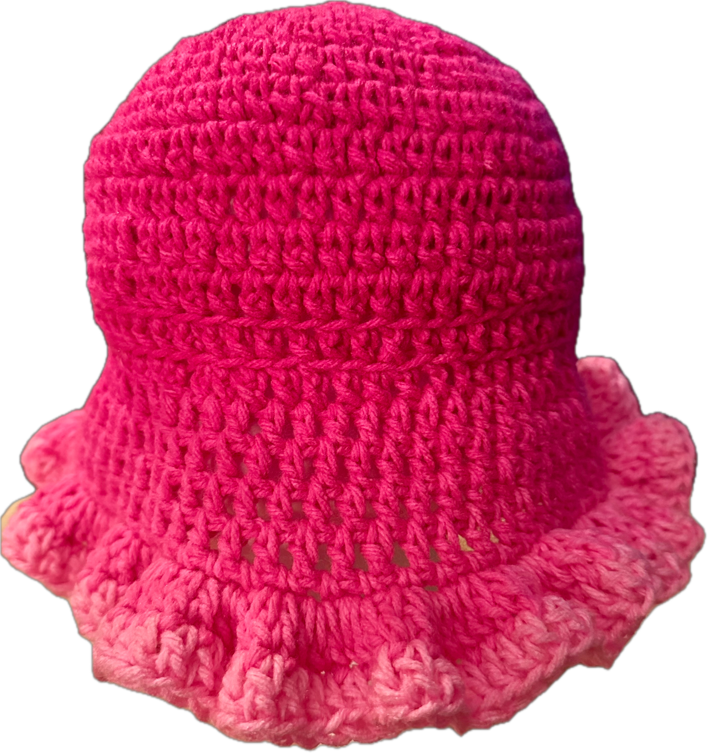 Pink Passion Crochet Ruffled Bucket