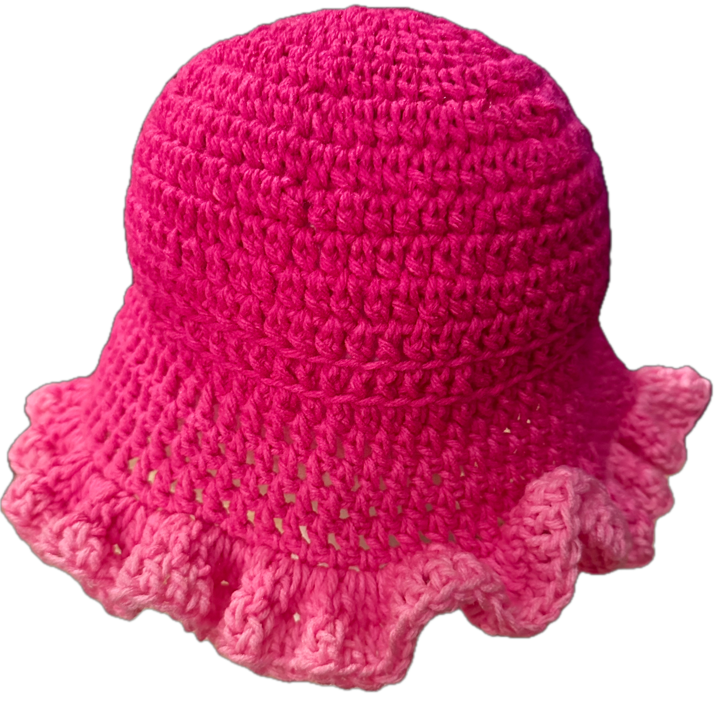 Pink Passion Crochet Ruffled Bucket