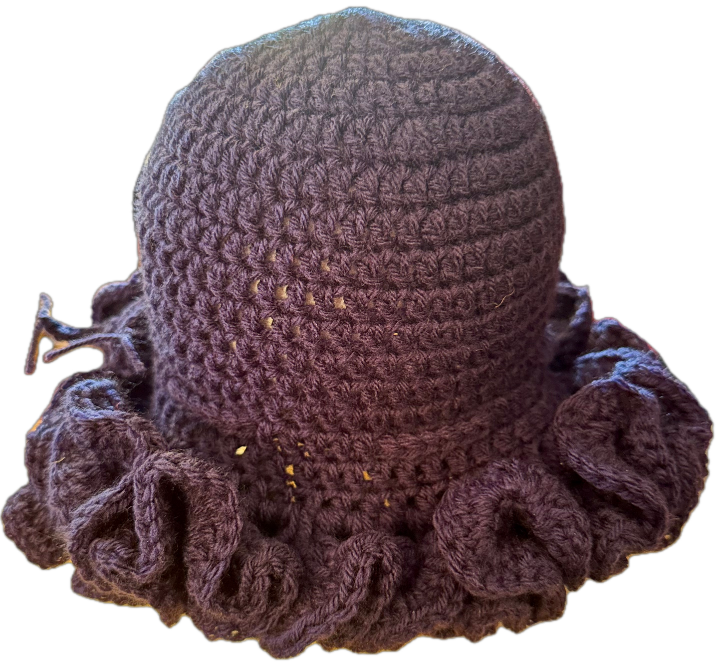 Midnight Blue Crochet Ruffled Hat