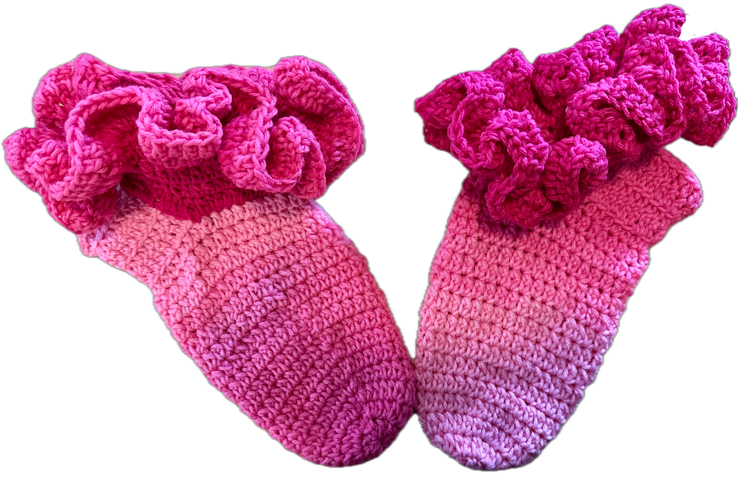 Pinky Crochet Ruffled Socks