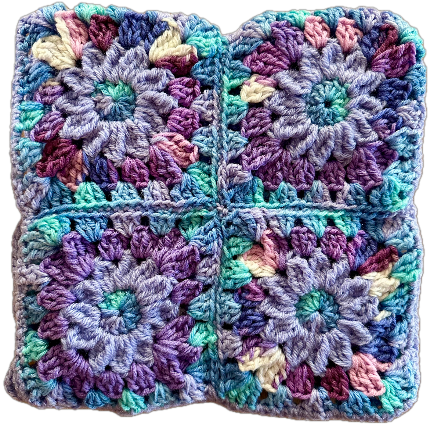 Purple Rain Crochet Granny Square Beanie