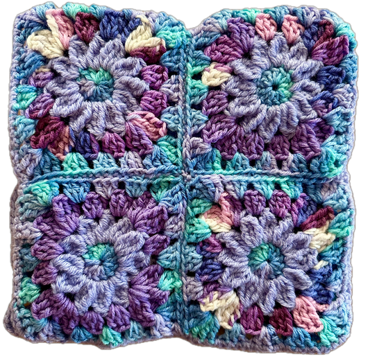 Purple Rain Crochet Granny Square Beanie