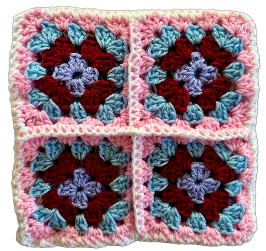 Mix Berries Crochet Granny Square Beanie