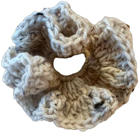 Oatmeal Crochet Scrunchie