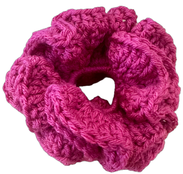 Hot Pink Crochet Scrunchie