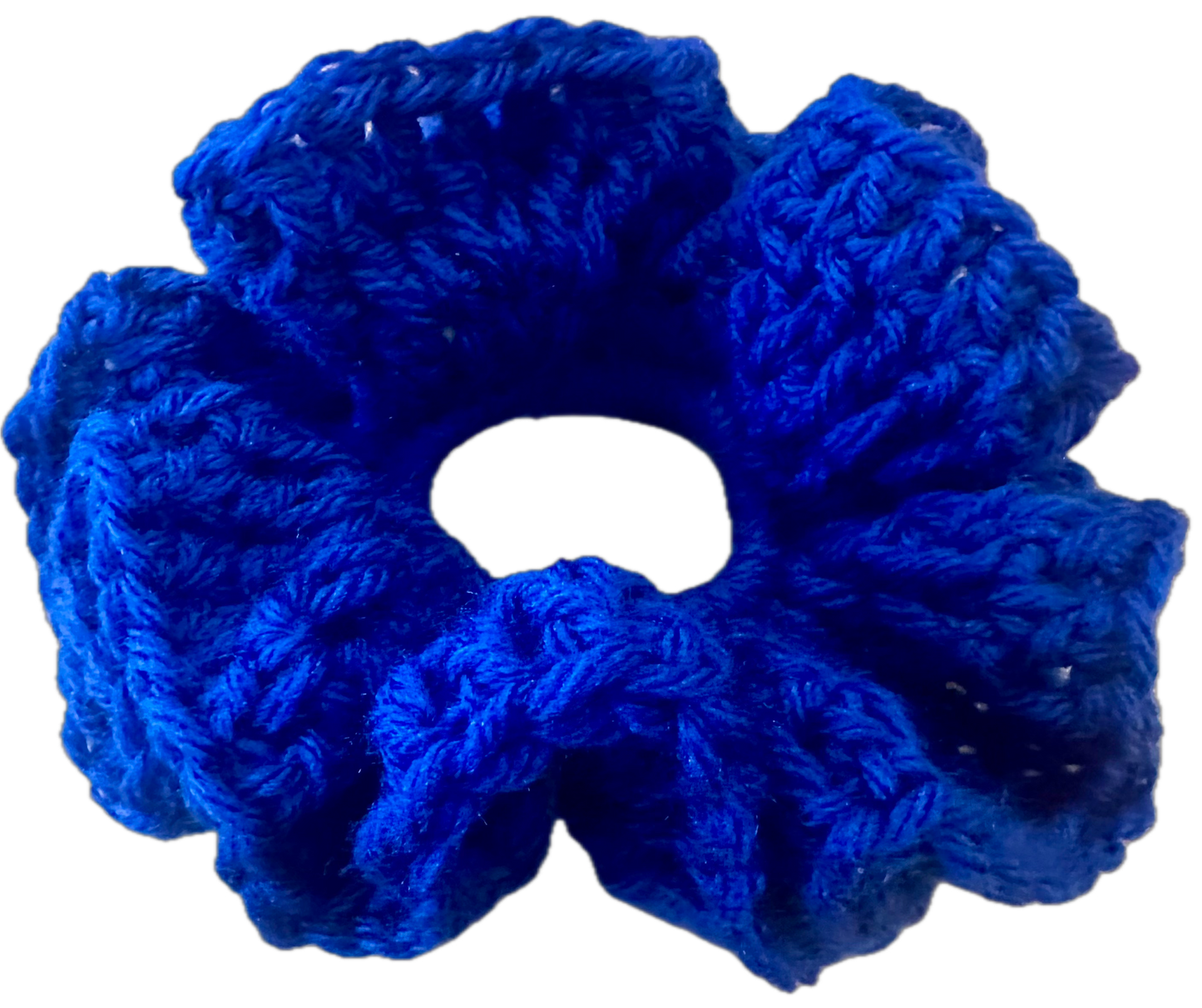 Blue Crochet Scrunchie