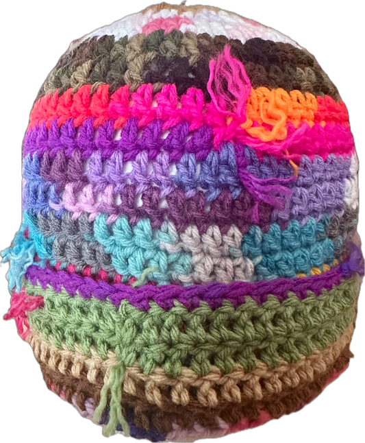 Snack Crochet Distressed Scrap Beanie