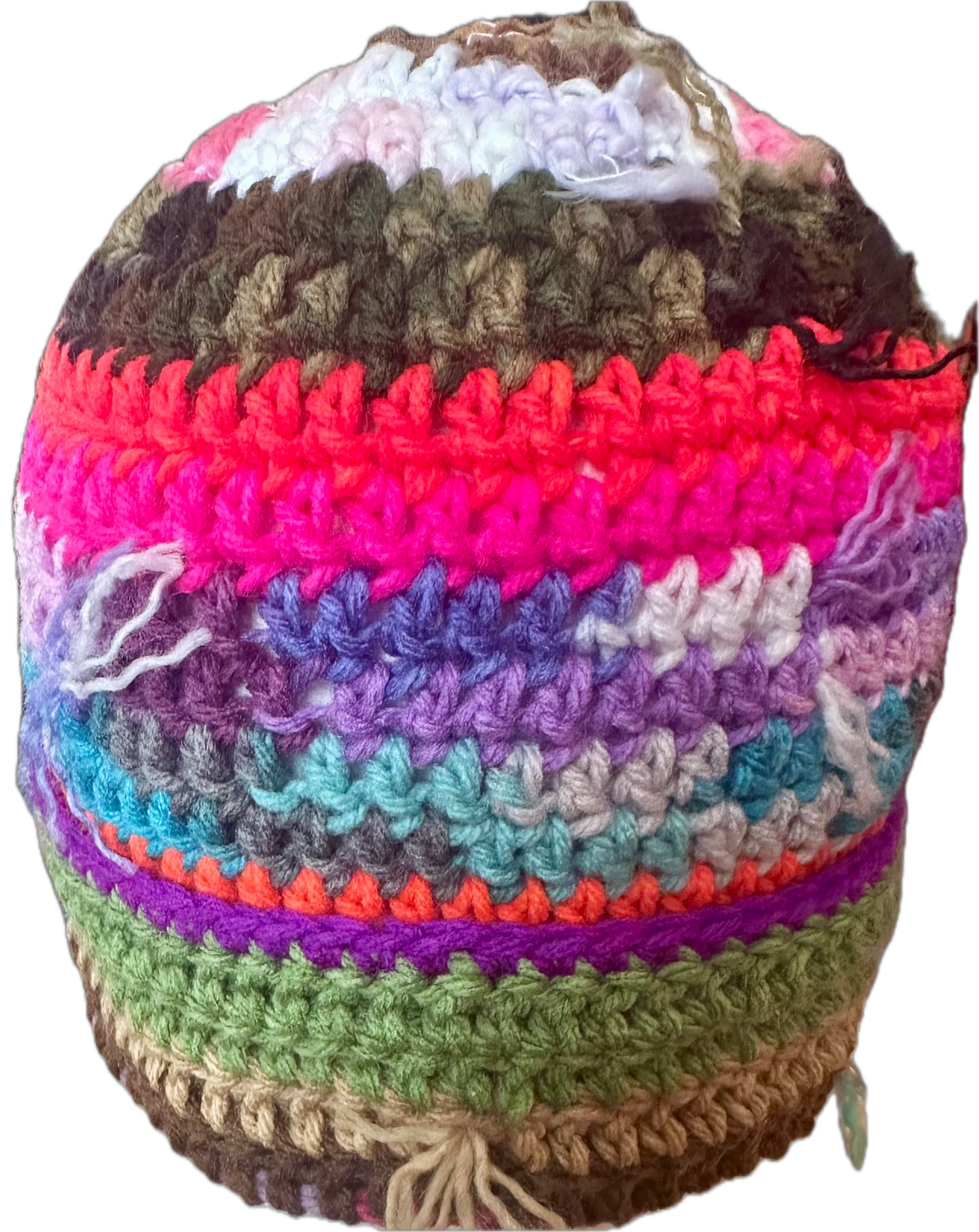 Snack Crochet Distressed Scrap Beanie