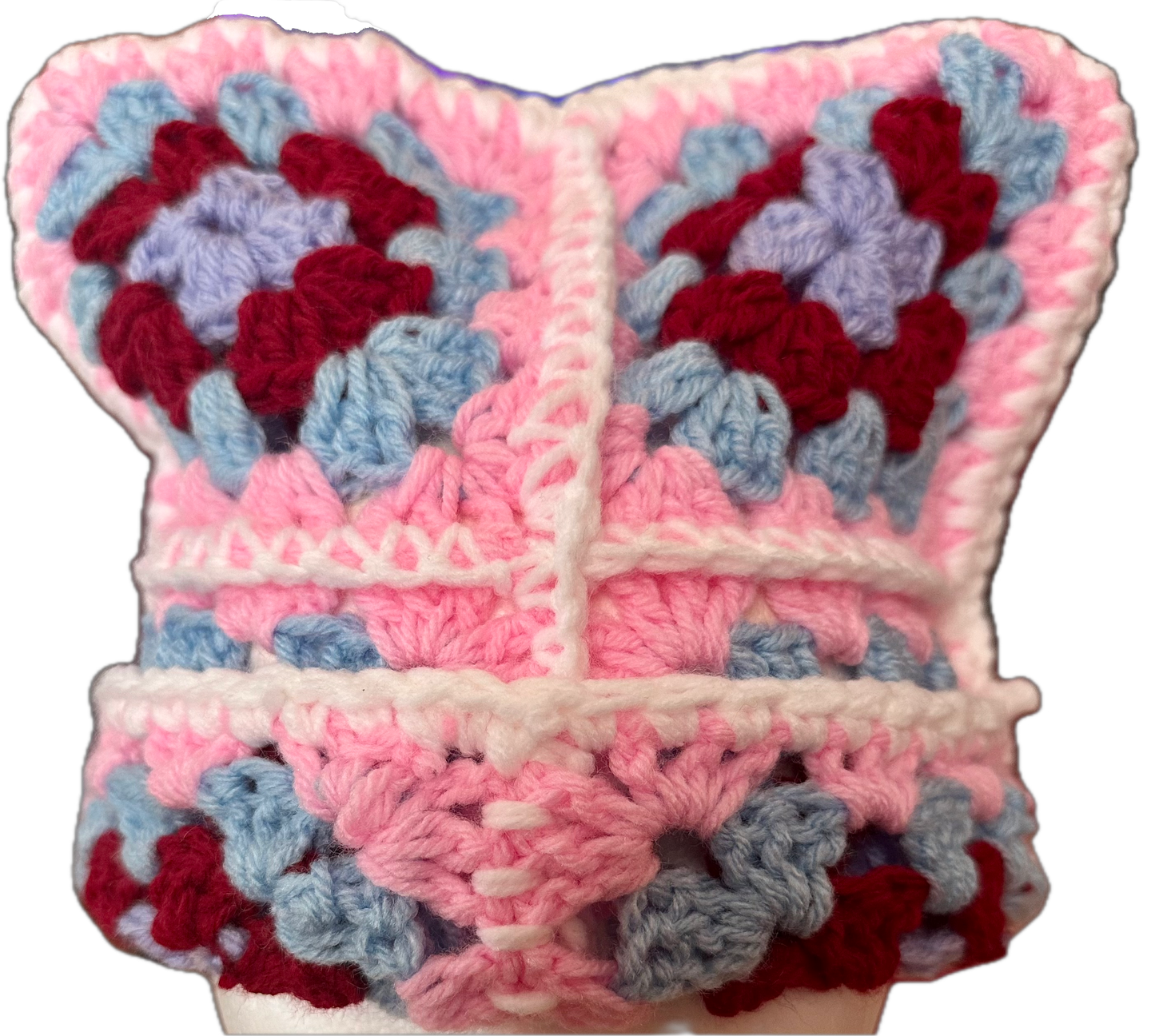 Mix Berries Crochet Granny Square Beanie