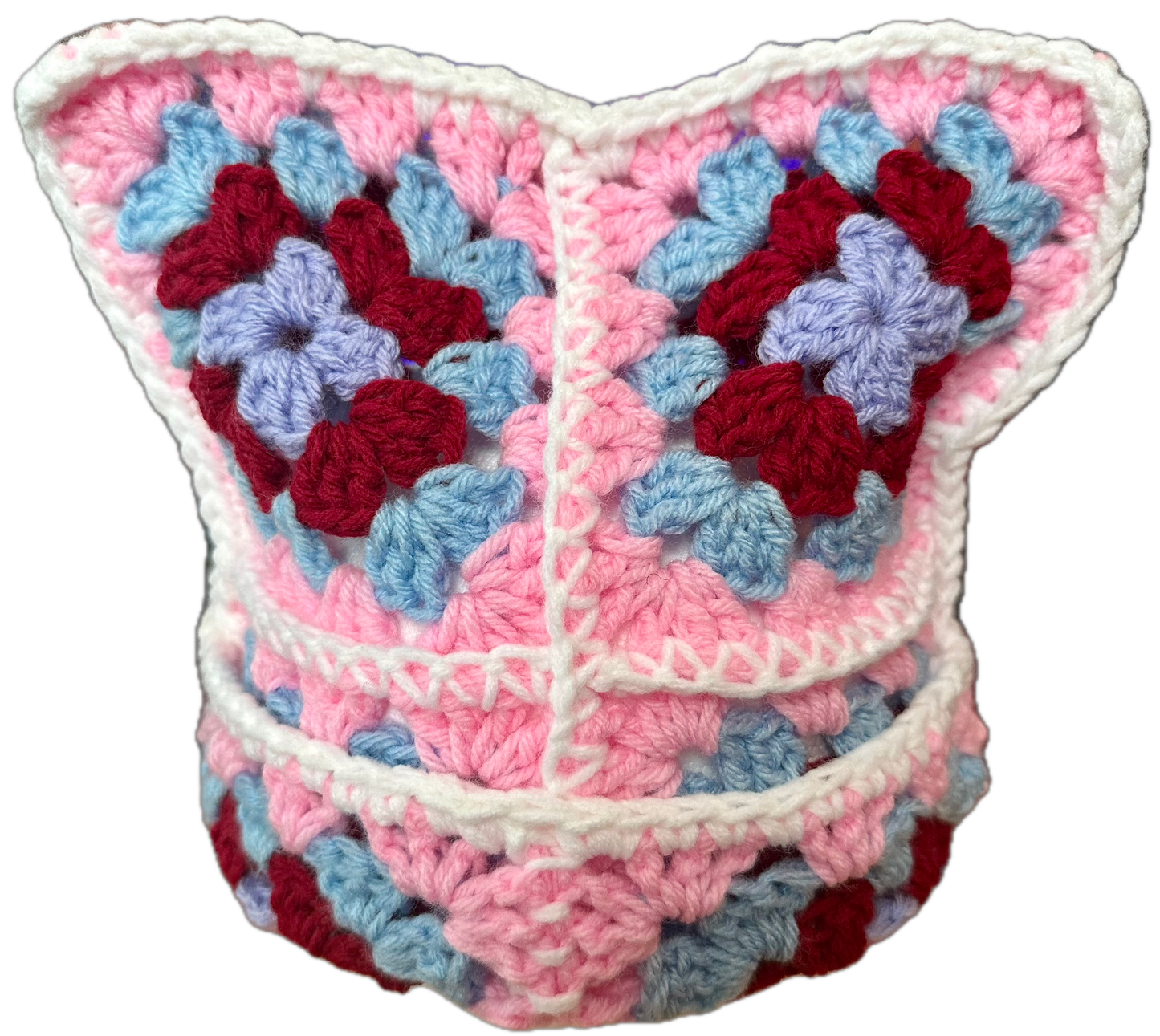Mix Berries Crochet Granny Square Beanie