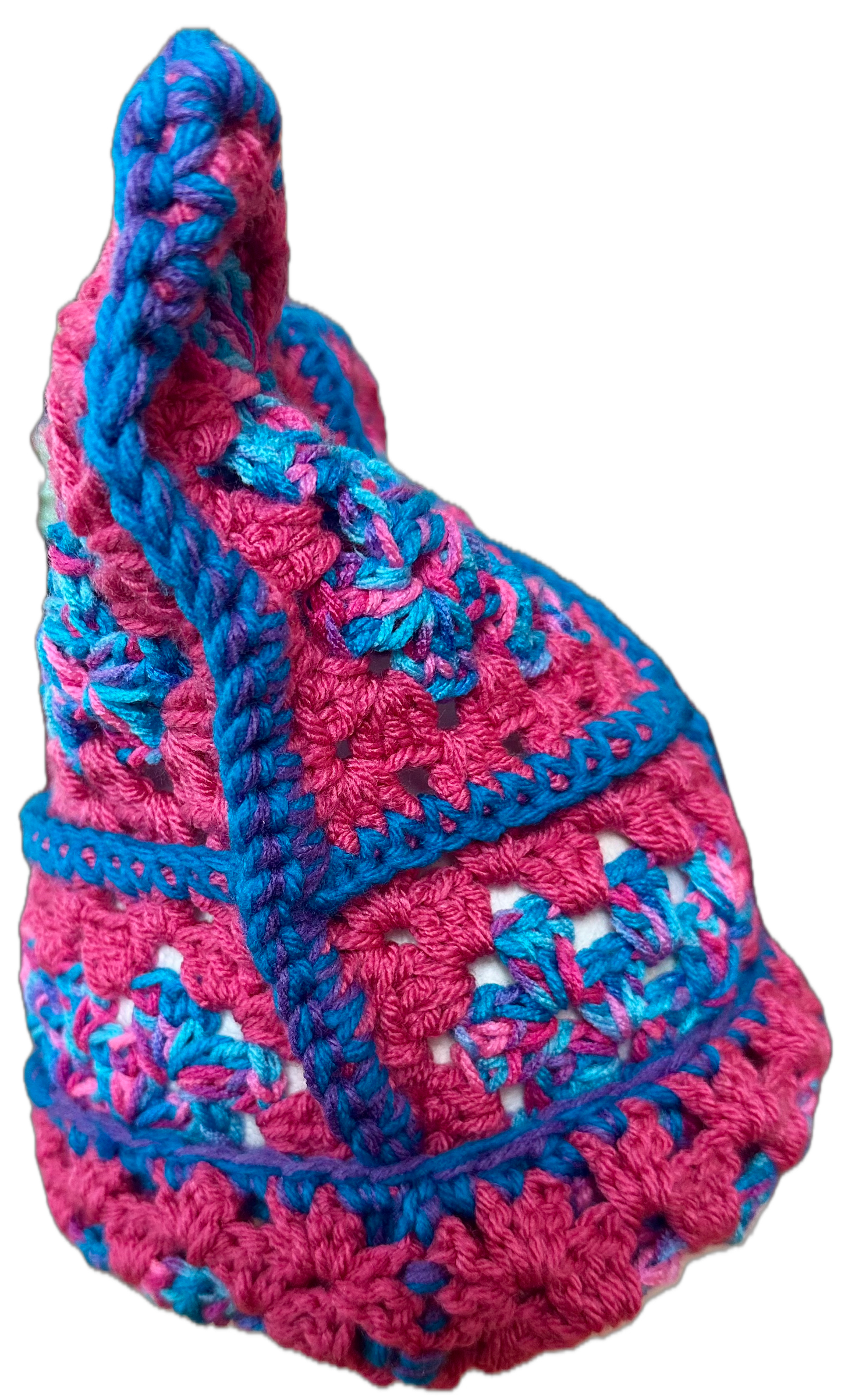 Strawberry Bush Crochet Granny Square Beanie