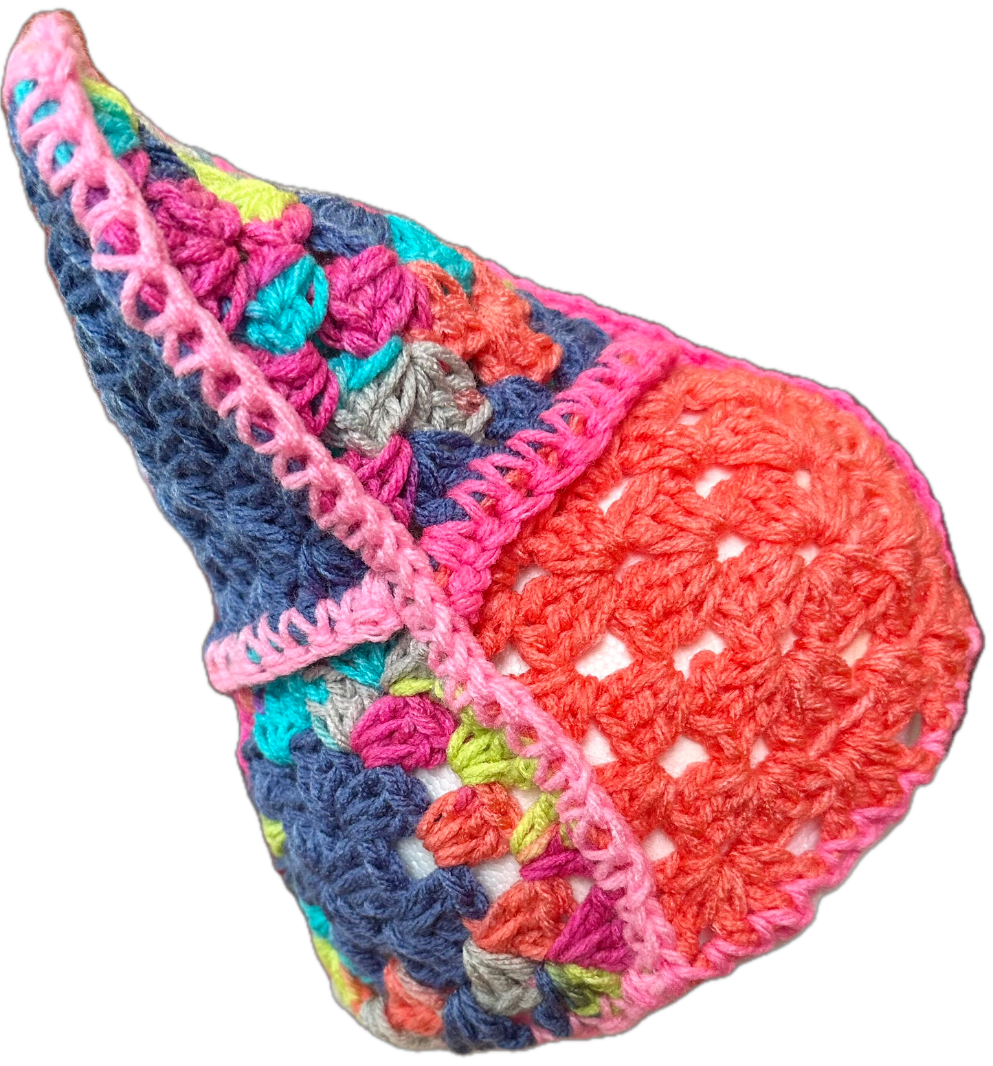 Pink/Purple Crochet Granny Square Beanie