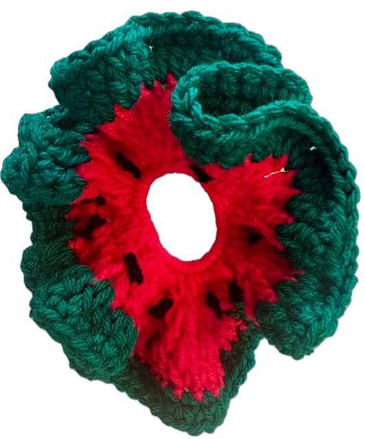 Watermelon Crochet Scrunchie