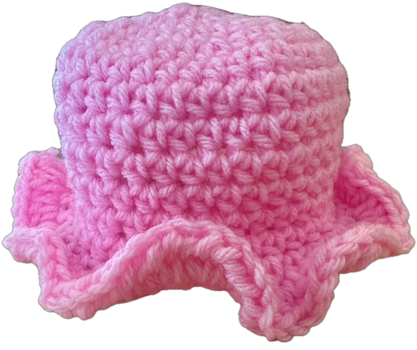 Pink Penny Crochet Ruffled Bucket Hat