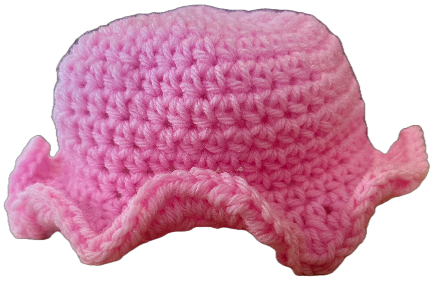 Pink Penny Crochet Ruffled Bucket Hat
