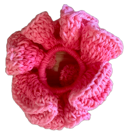 Pinky Pink Crochet Scrunchie