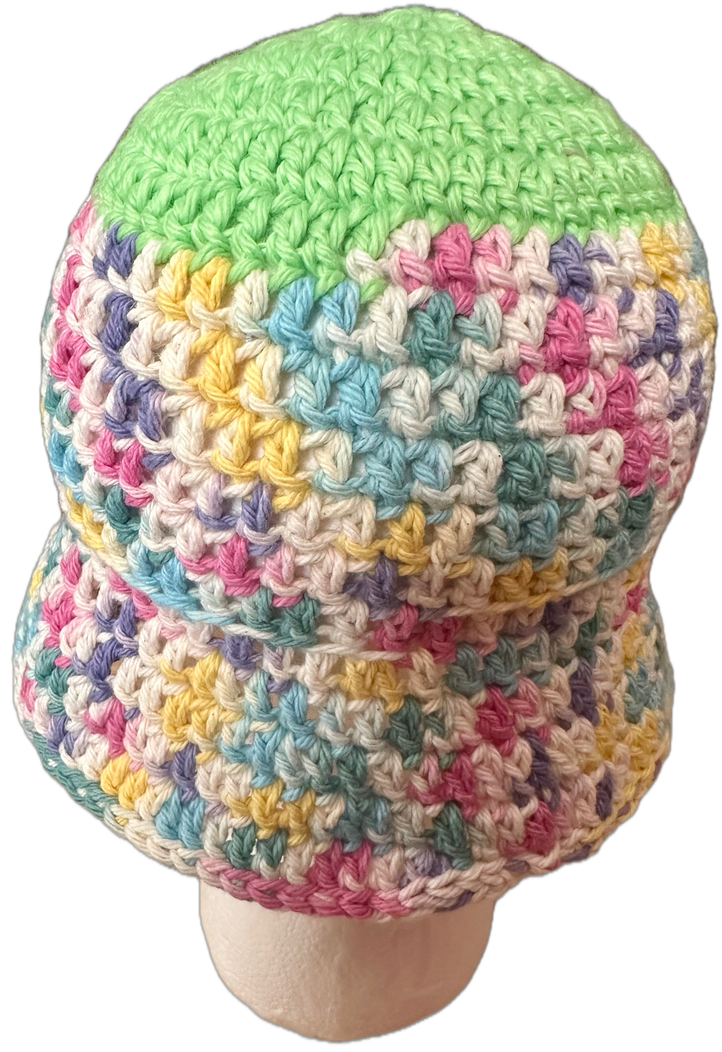 Multi Green Top Crochet Bucket Hat