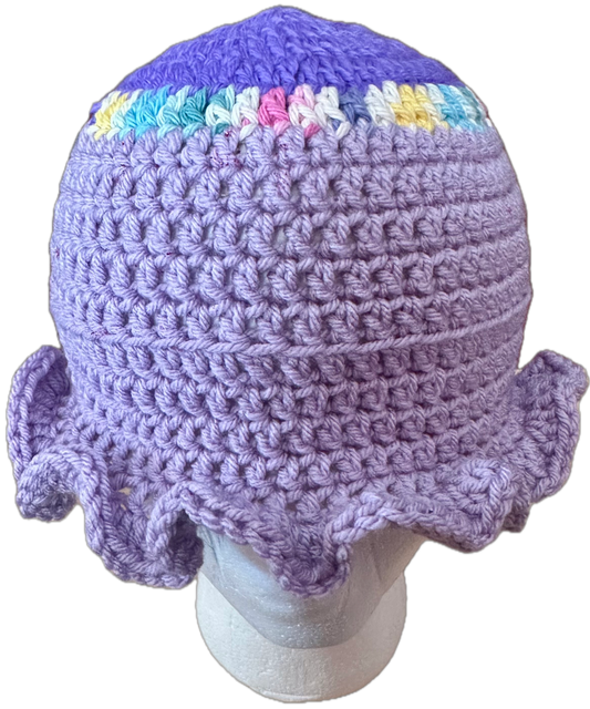 Purple Passion Crochet Ruffled Bucket Hat
