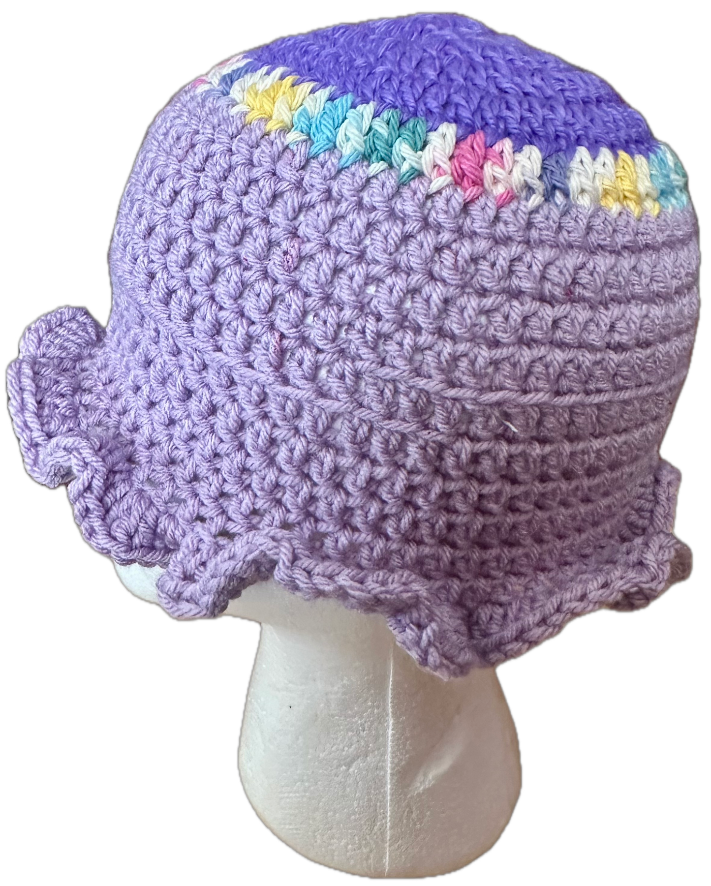 Purple Passion Crochet Ruffled Bucket Hat