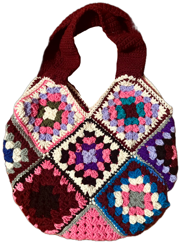 Cranberry Crochet Tote Bag