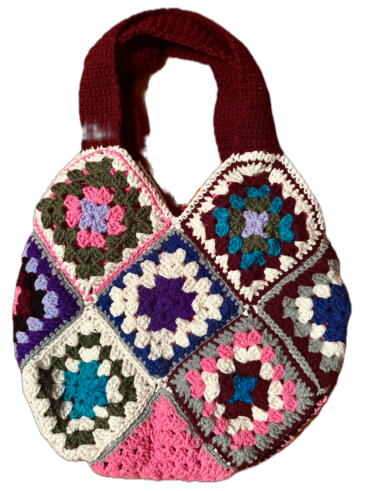 Cranberry Crochet Tote Bag