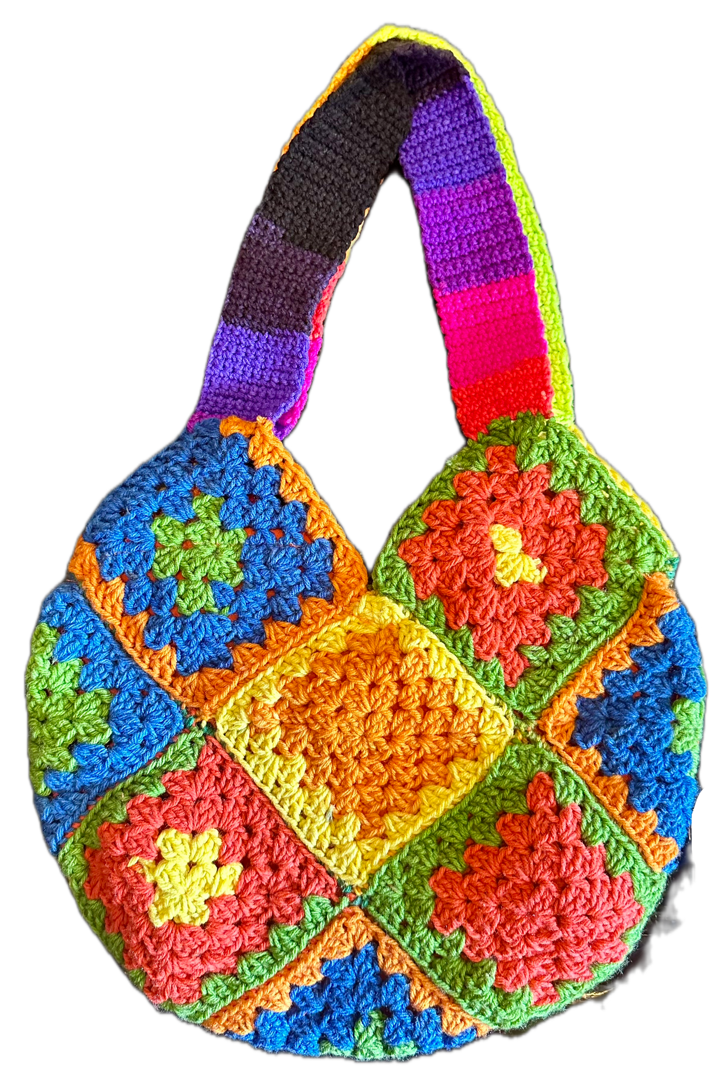 Rainbow Crochet Tote Bag