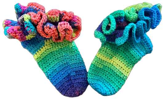Rings Crochet Ruffled Socks