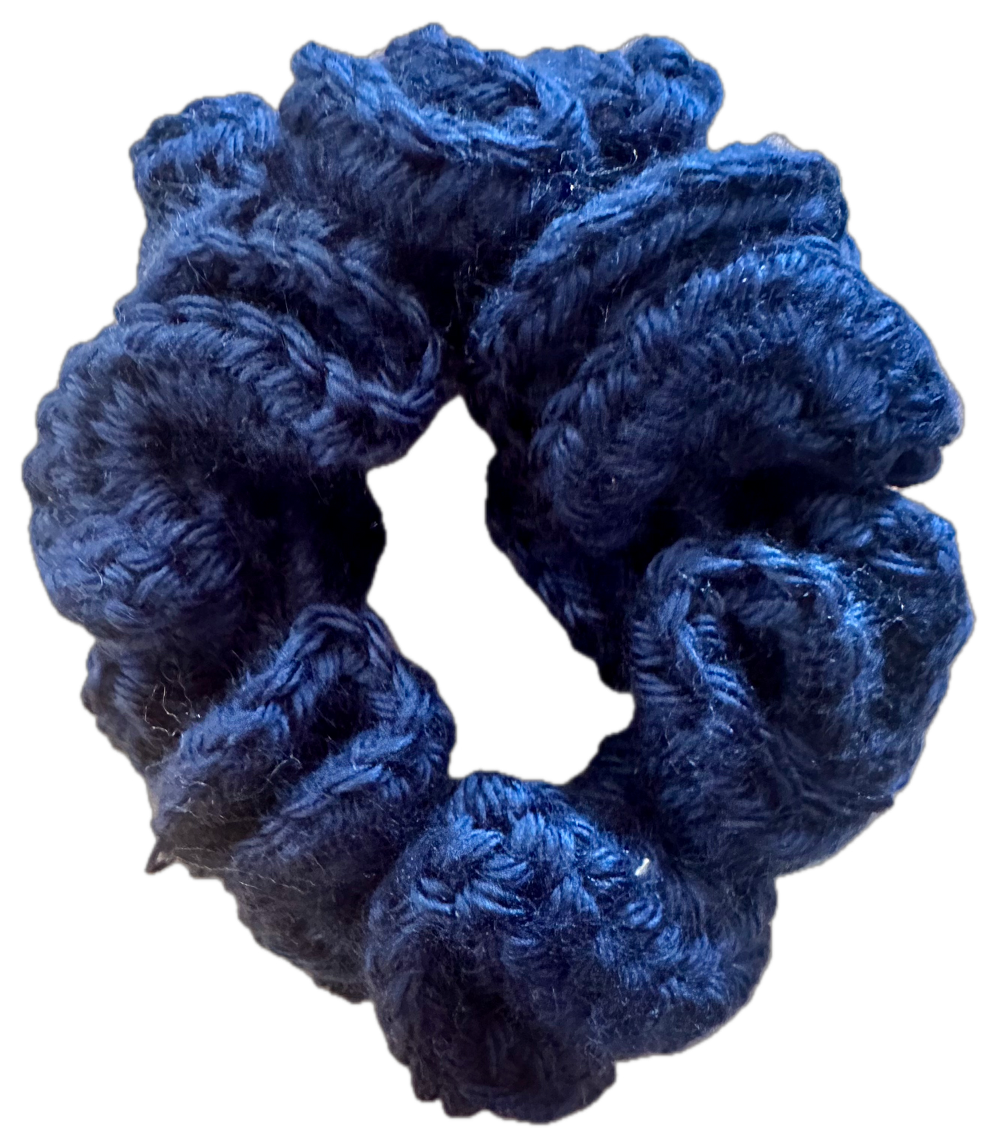 Navy Crochet Scrunchie