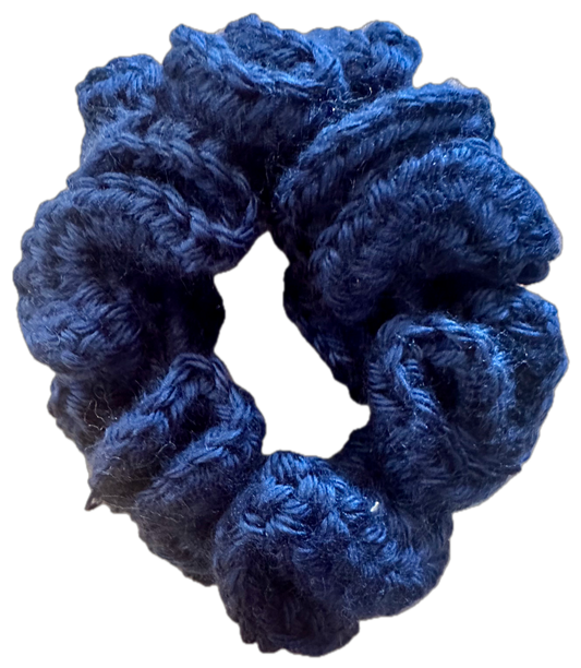 Navy Crochet Scrunchie