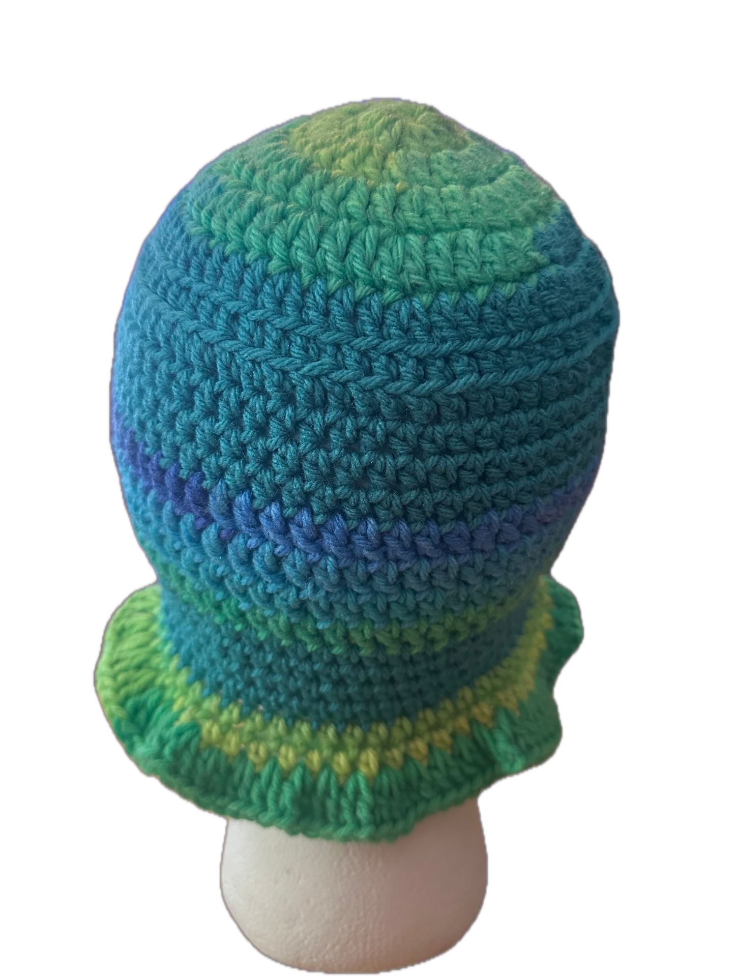 Green/Blue Crochet Bucket Hat