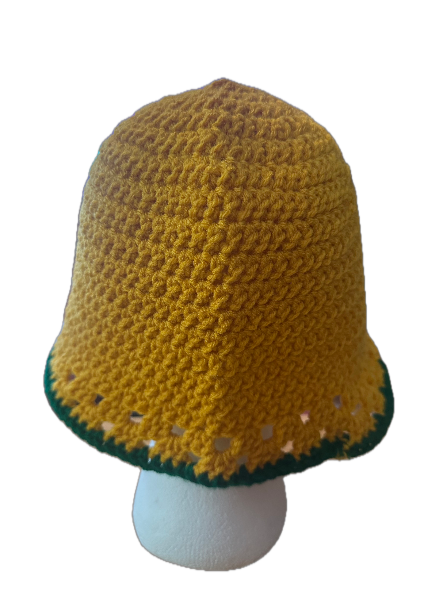 Gold/Green Crochet Bucket Hat