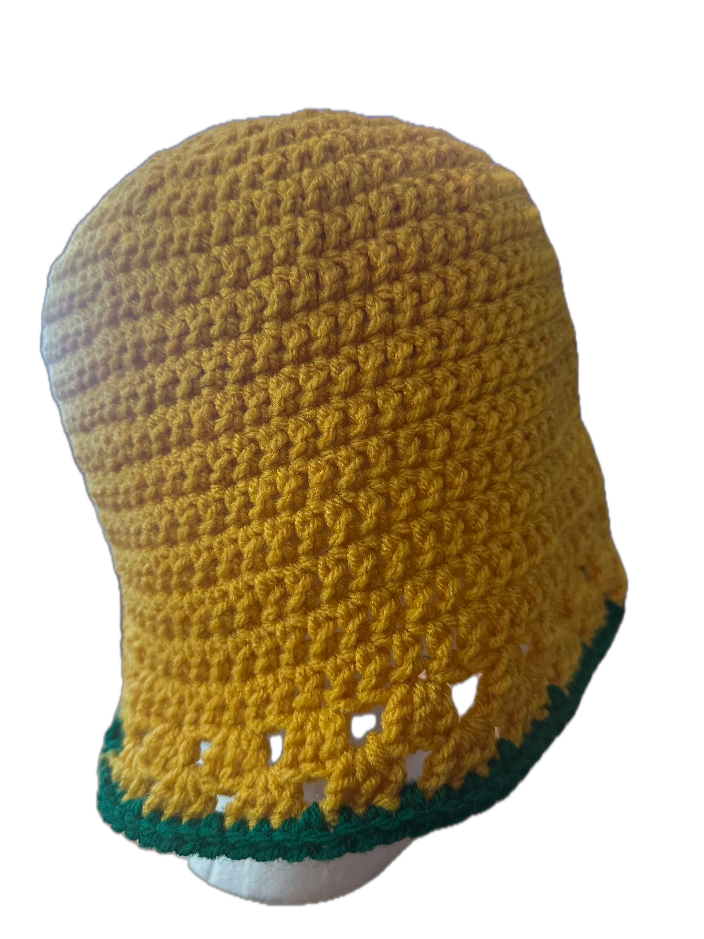 Gold/Green Crochet Bucket Hat