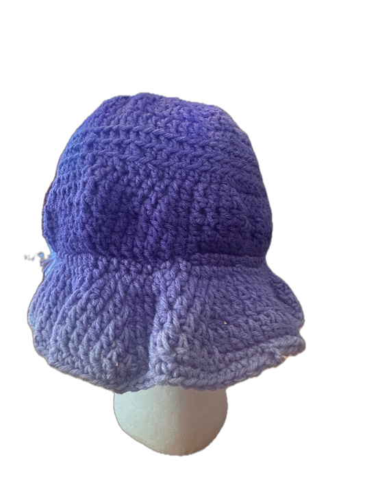 Purple Leaf Crochet Bucket Hat