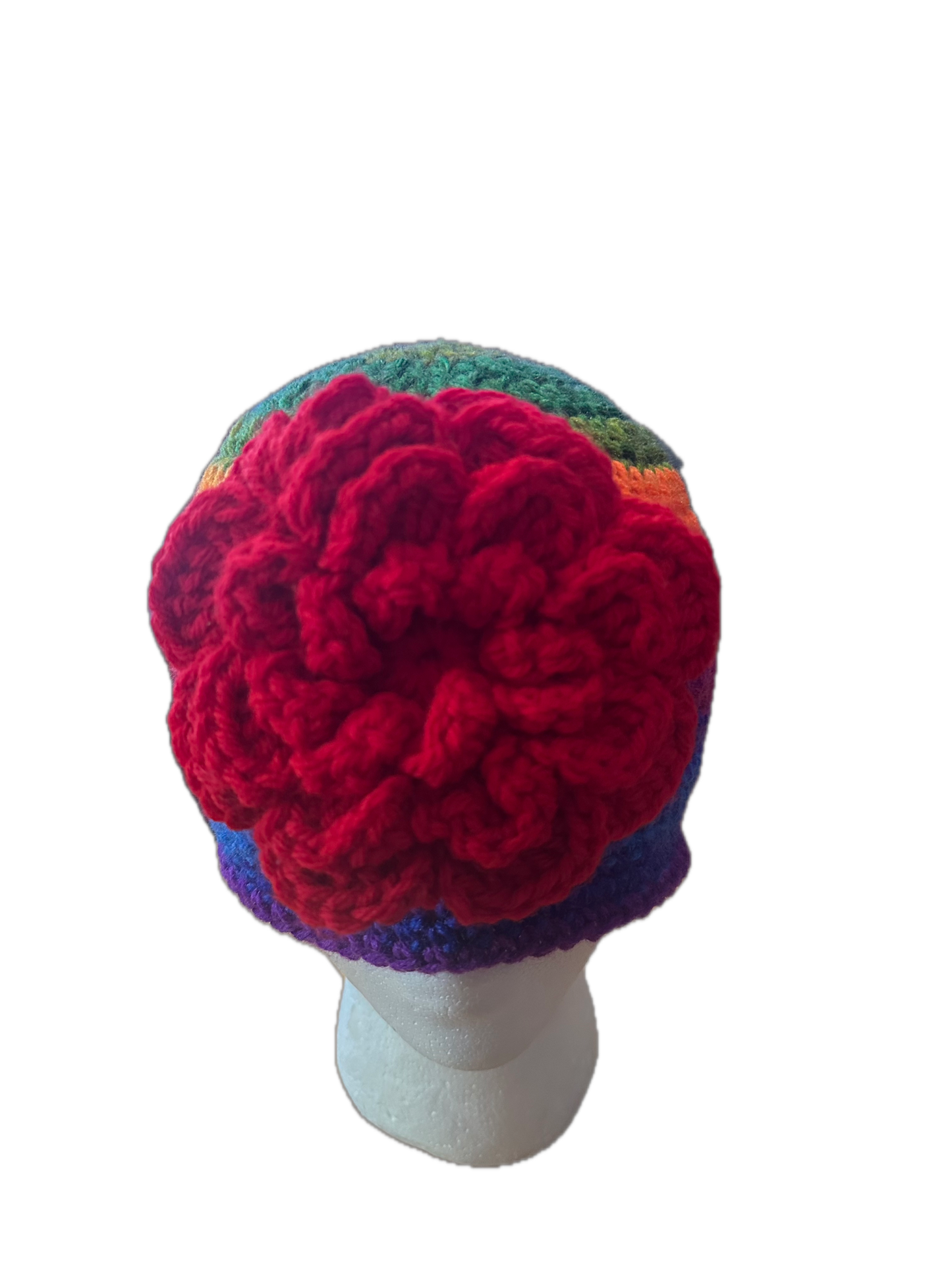 Rainbow Stripe w/ Bow Crochet Bucket Hat