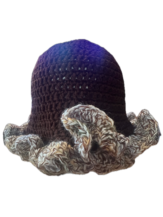 Brownie Crochet Ruffled Bucket Hat