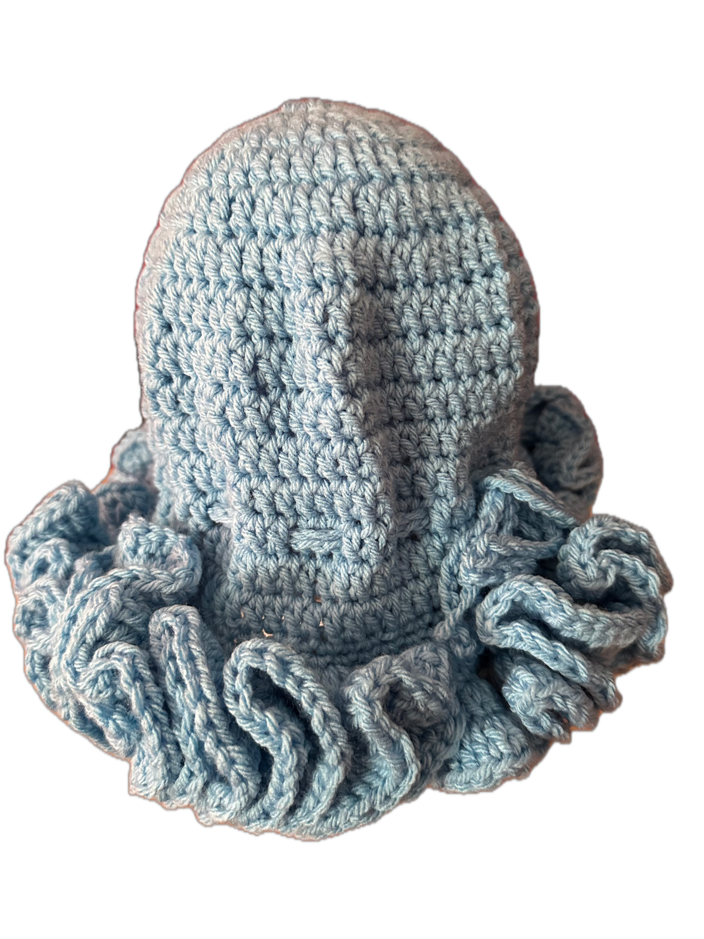 Sky Blue Crochet Ruffled Hat