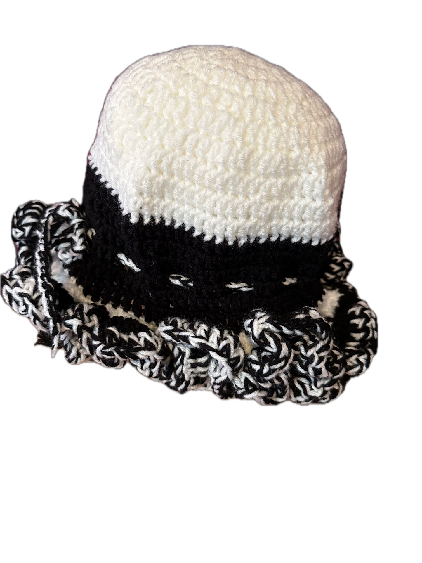 Zebra 2 Crochet Ruffled Hat