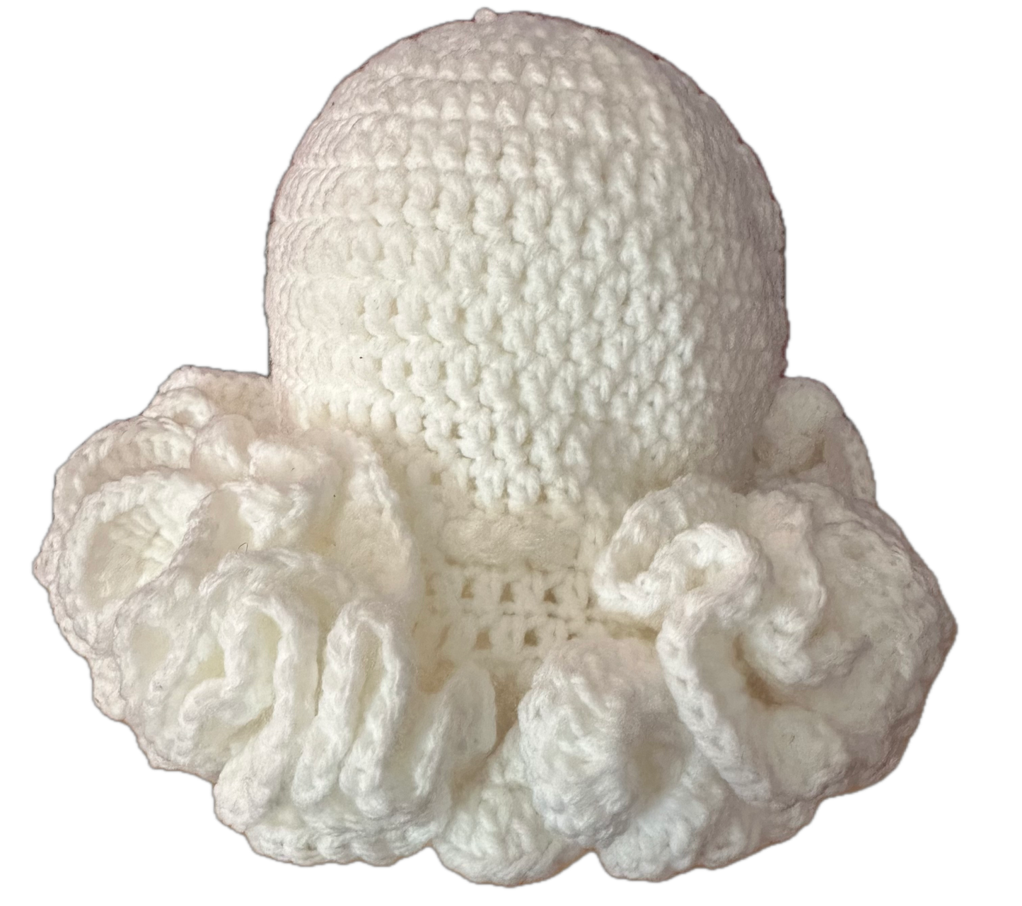 Snow White Crochet Ruffled Hat