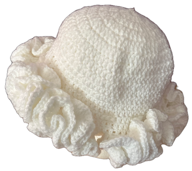 Snow White Crochet Ruffled Hat