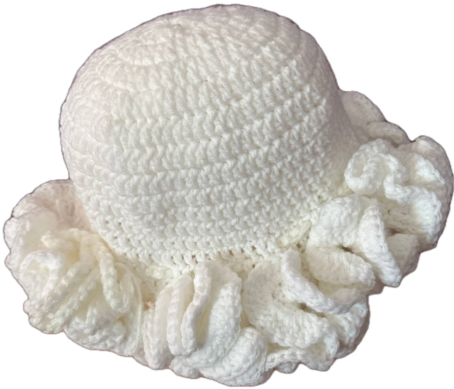 Snow White Crochet Ruffled Hat